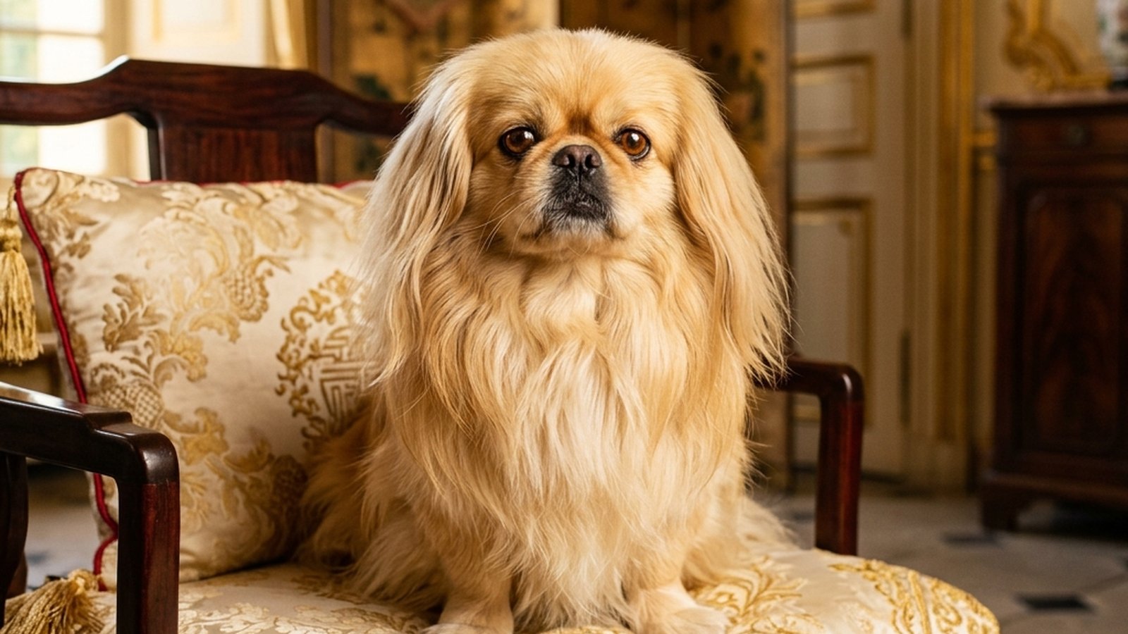A companion dog resting at home while family prepares travel planning.
