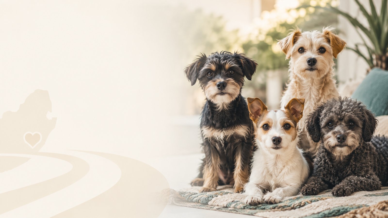 Companion rescue dogs resting peacefully in a warm home environment in South Africa.